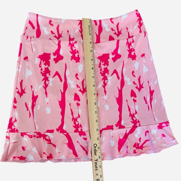 Golftini New with Tags Mamma Mia Pink Pull On Ruffle Golf Skort Skirt - Picture 5 of 8
